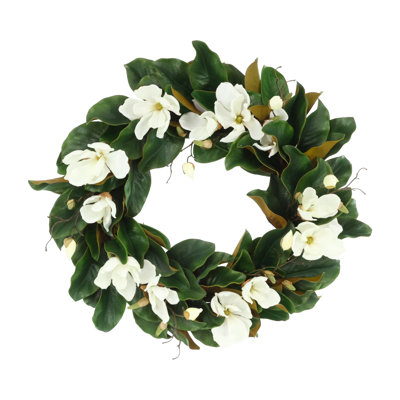 27" Faux Magnolia Fall Wreath