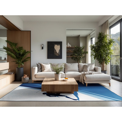 Tapis bleu pâle doux et moelleux Elina