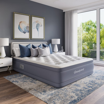 Matelas gonflable pour grand lit Beautyrest Sensa-Lux 24 po avec pompe intégrée, arrêt automatique, conception à ressorts de qualité supérieure