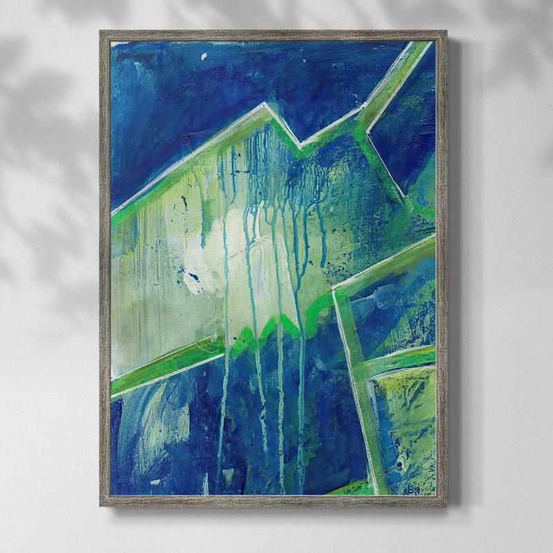 GeometricInCoolV Framed Print - Solid Wood, 11" H x 9" W