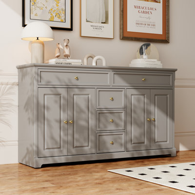 59.1"W Sideboard Buffet With 5 Drawers & 4 Doors