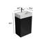 Meuble-lavabo moderne avec surface en marbre noir et lavabo en céramique Wheelock