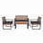 4-Piece Patio Furniture Set Outdoor Balcony Porch Garden Backyard Lawn Furniture Acacia Wood Table Top-1296583142