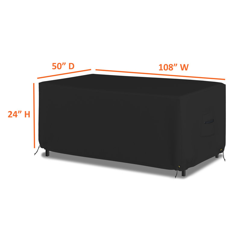HeavyDuty Multipurpose Outdoor Waterproof Rectangle Table Cover, Durable & UV Resistant Patio Table Cover, Black