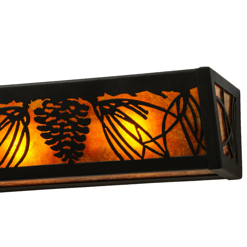 Rustic Lodge 4 - Light Bath Bar, Black, Armber