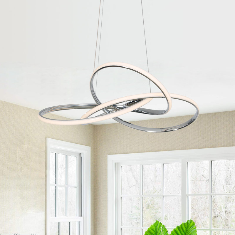 Luminaire suspendu pour îlot de cuisine Wadhah, Chrome