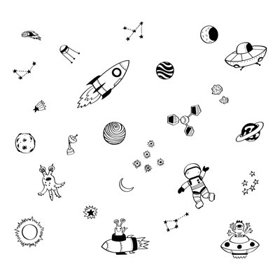 Space Doodles Wall Stickers