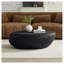 Table basse elliptique de 43,3 po en fibre de verre noire - Design rétro matte, centre de table irrégulier pour le salon, aucun assemblage requis