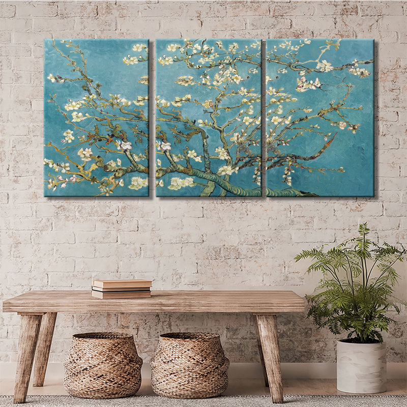 Amandier en fleurs, art de Vincent Van Gogh, ensemble de 3 impressions sur toile, 28 * 40 pouces * 3