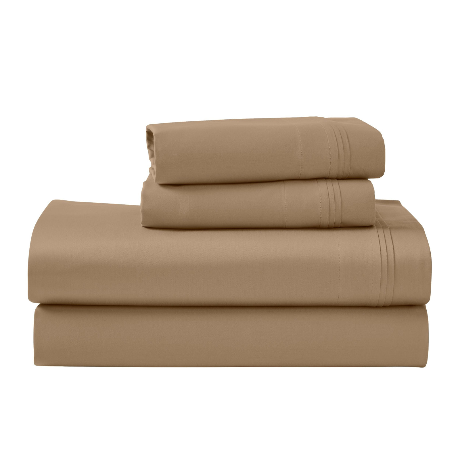 Cotton Sheet Set, Taupe, Queen Sheet Set with 2 Pillowcases
