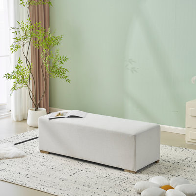 Repose-pieds simple blanc - Mobilier pratique et élégant pour le salon et la chambre à coucher
