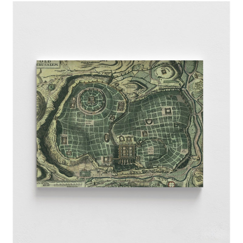 Reproductions d'art neutres, carte antique de Jérusalem, impression d'art chrétien, carte ancienne, carte des régions bibliques, art mural de la Bible, art mural