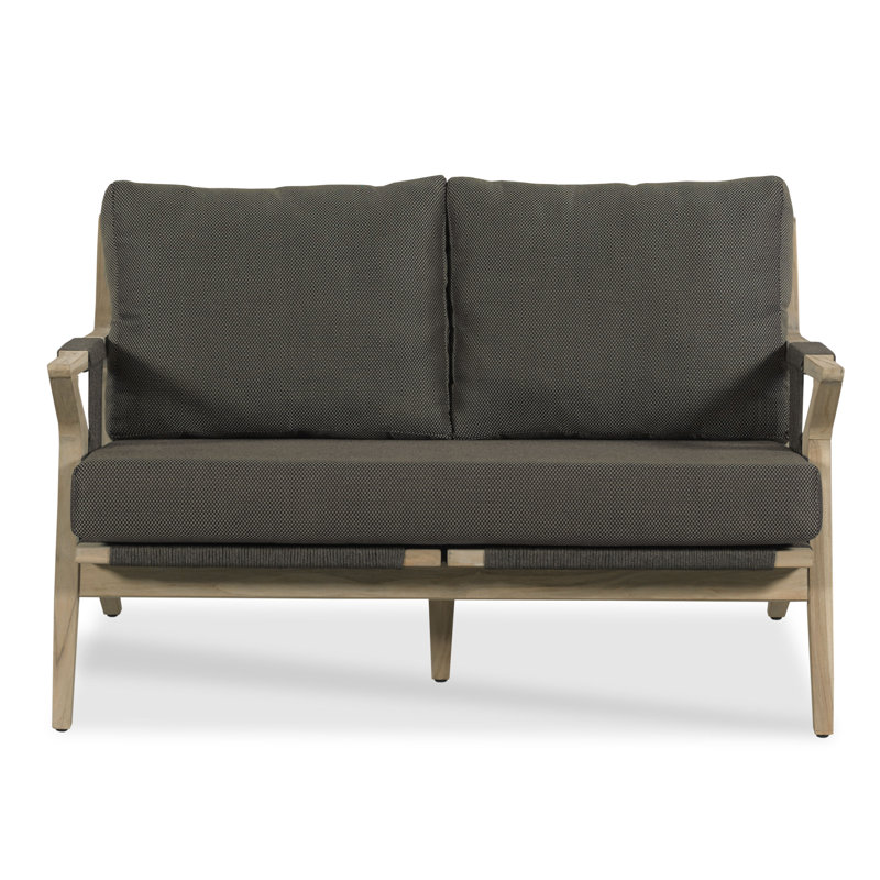 Bellevue 54'' Wide Rectangle Teak Loveseat with Sunbrella® Cushions