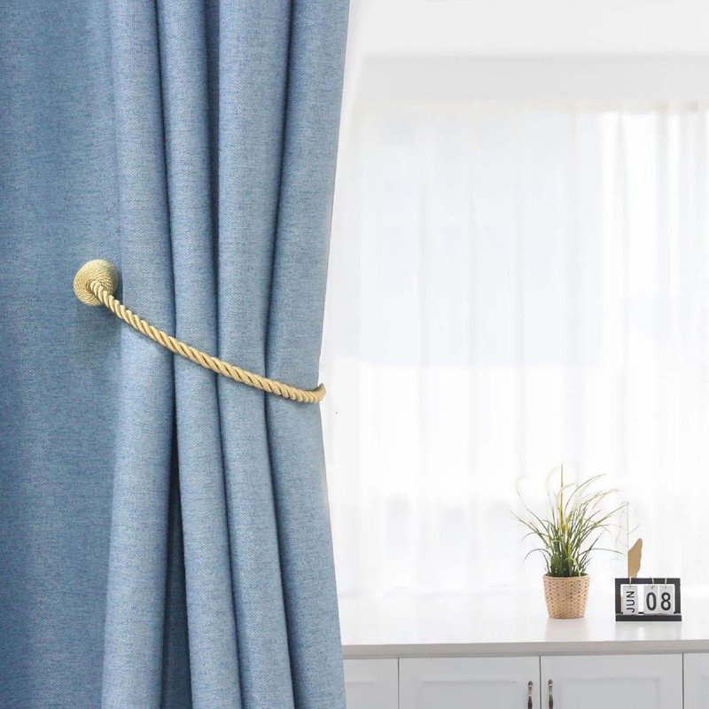 Magnetic Cylinder Curtain Tiebacks 2 Pcs, Beige