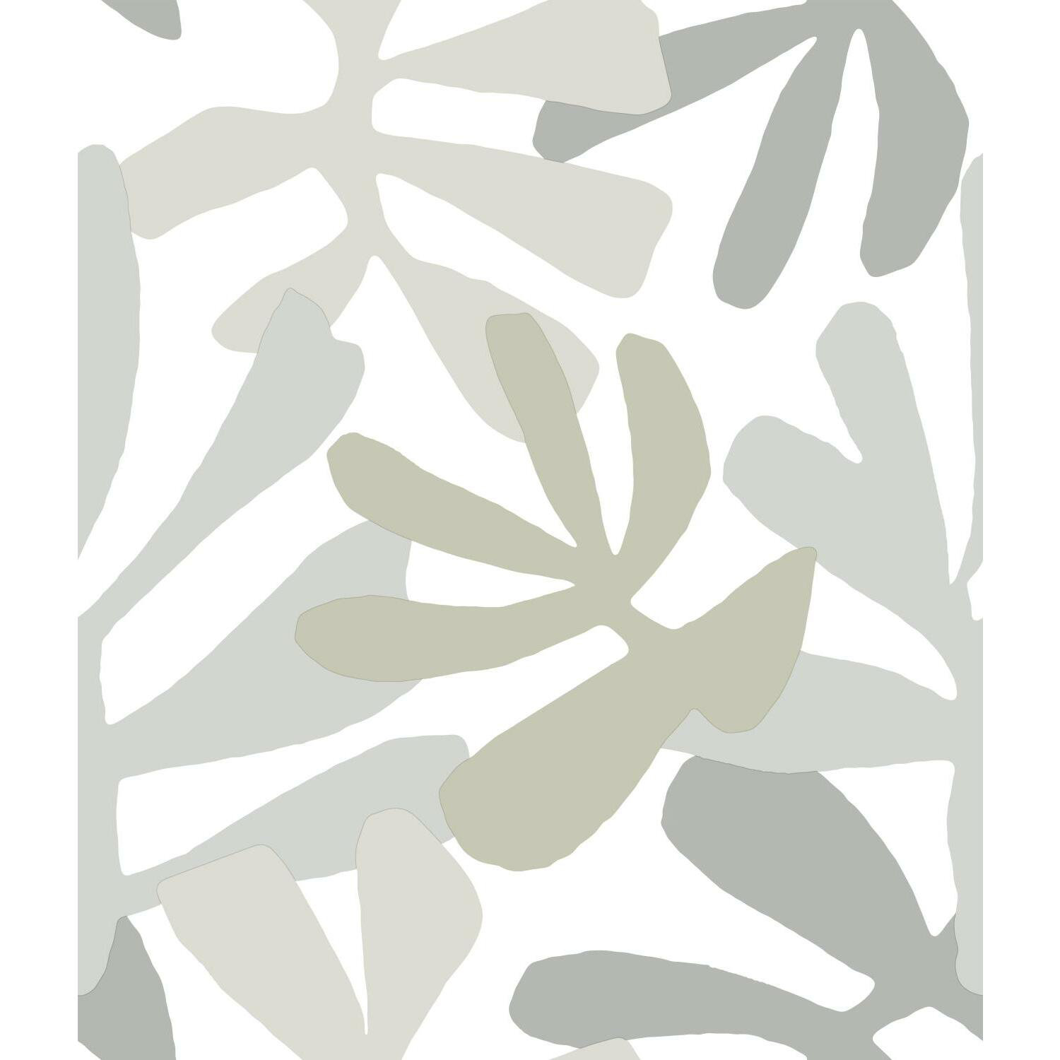 Peel & Stick Floral Wallpaper, Gray/Beige