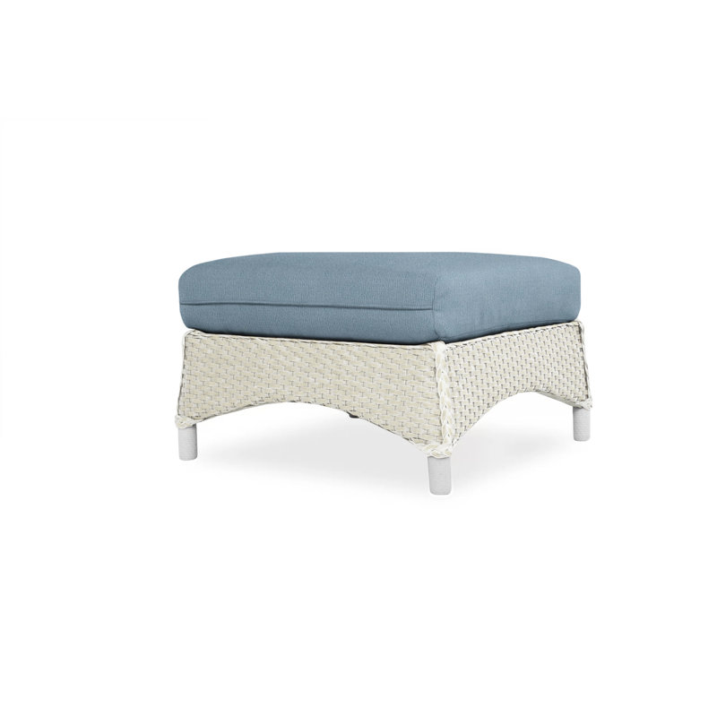 Mandalay Outdoor Ottoman, Bright Side Fog, Antique White