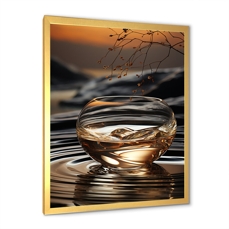 Bronze Brilliance vase Harmony - Abstract Still Lifes, art mural, Cadre doré simple, H 32 po x l 24 po x P 1 po