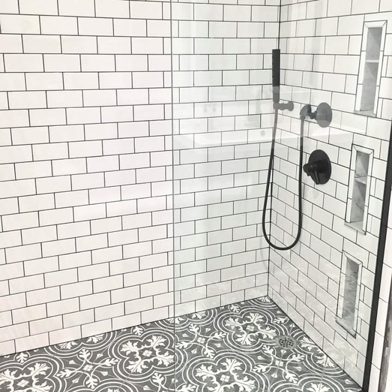 Twenties 8" x 8" Ceramic Patterned Wall and Floor Tile