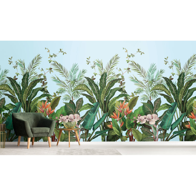Ulrica Floral Wallpaper, Azure Blue