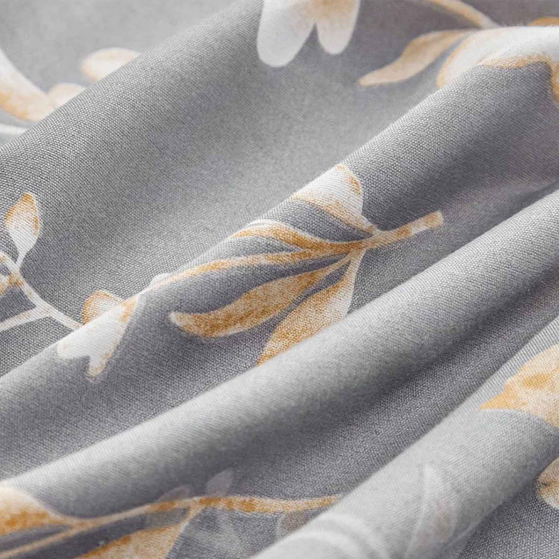 Microfiber Floral Duvet Cover with Pillowcases Included