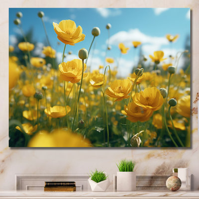 «Yellow Green Buttercups», impression sur toile tendue