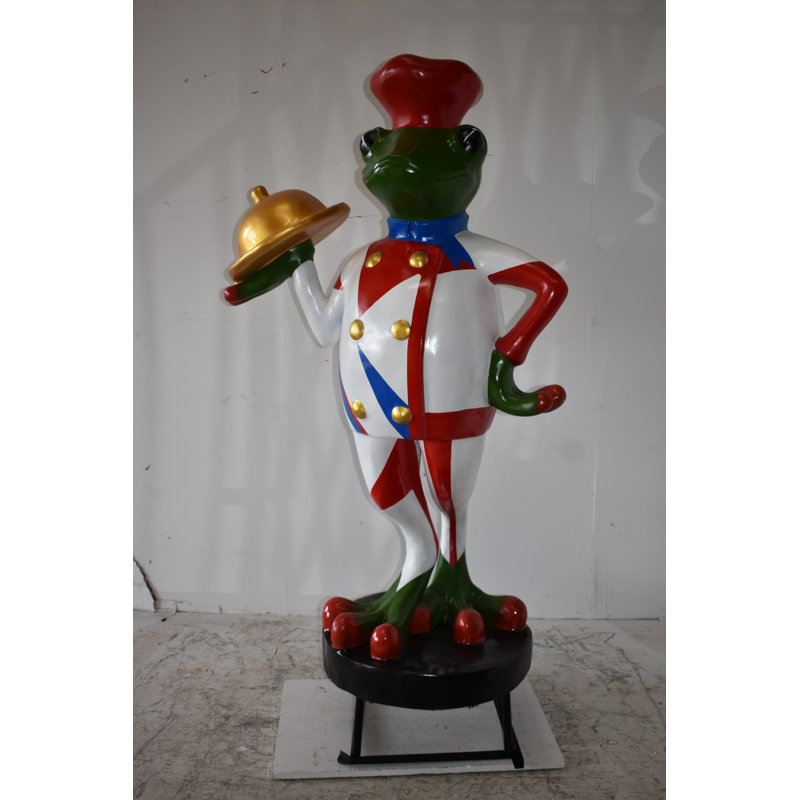 Giant Colorful Resin Frog Chef Outdoor Statue