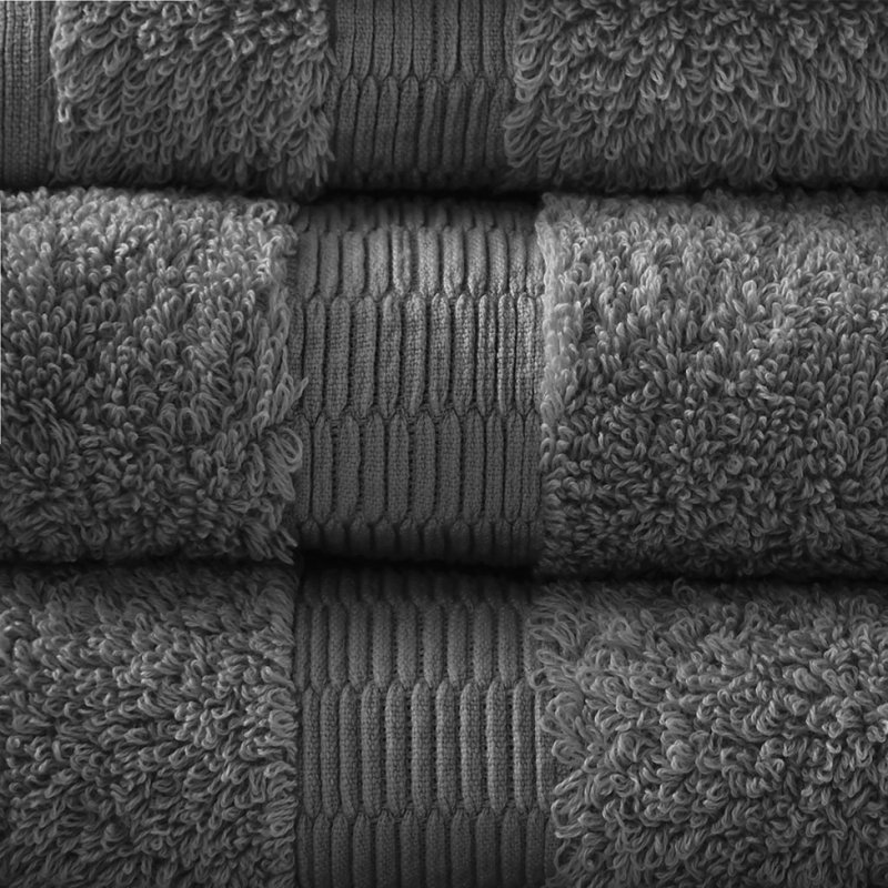 100% Egyptian Cotton 6 Piece Towel Set, Charcoal