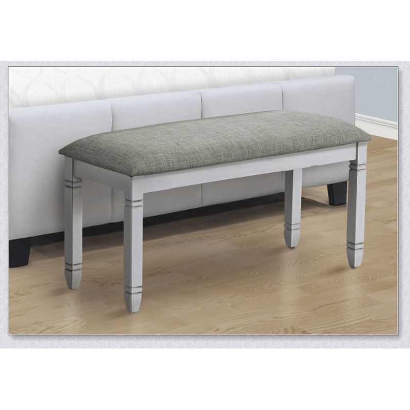 Upholstered Storage Bench – Rectangular, Foam Padded Seat, Solid Wood Legs – Versatile for Home (Bench Only), Grey