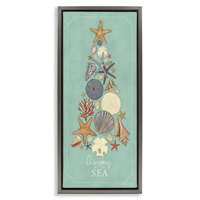 «Seashell Holiday», art mural encadré sur toile flottante par Stephanie Workman Marrott