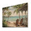 Chaises de sérénité insulaires au bord de la plage - Tropical côtier sur bois-1806999941