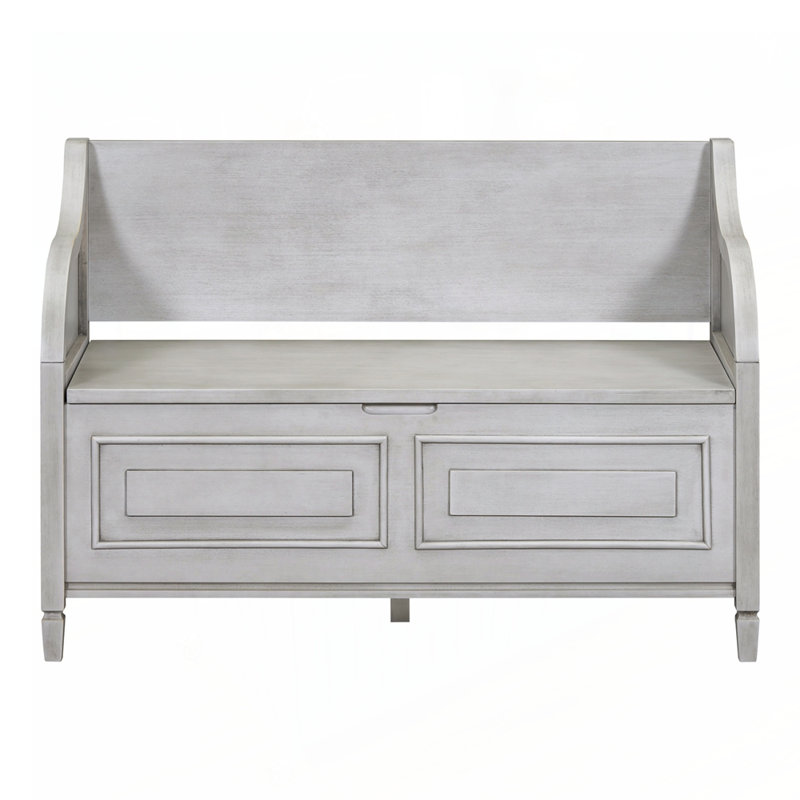 Banc de rangement rembourré, banc d'entrée, Gris délavé