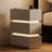 Narrow 3-Drawer LED Smart White Nightstand with Wireless Charger for Bedroom