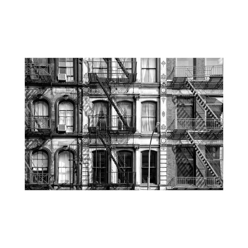 Three Facades of Buildings 1 Piece Wrapped Canvas Wall Art, 20.32 cm H x 30.48 cm W