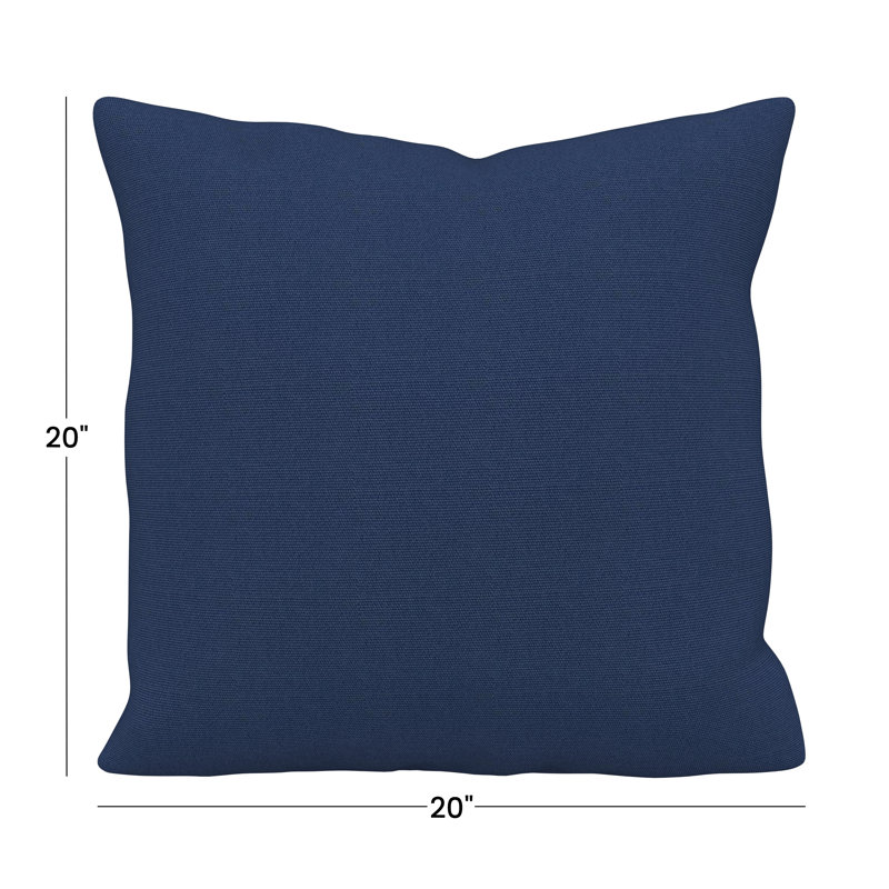 Coussin décoratif intérieur / extérieur Gabi, Carré 20 po, Toile bleu marine Sunbrella®