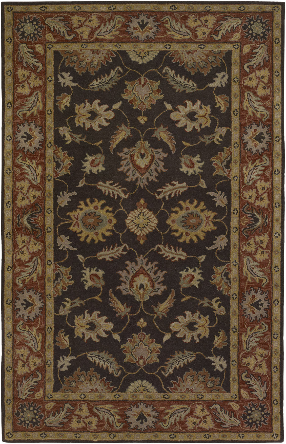 Lark Manor™ Arnedra Handmade Tufted Wool Dark Brown Rug & Reviews | Wayfair