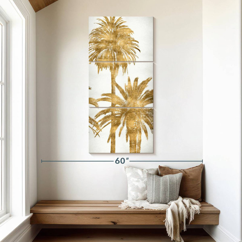 Golden Palms - panneau IV, H 52 po x l 24 po