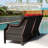 5-Person PE Wicker Outdoor Patio Set with Sofa,Swivel Chairs,Coffee Table & Red Cushion-857338624