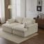 Double méridienne intérieure, canapé-lit rembourré surdimensionné pour l'intérieur, canapé-lit de luxe à assise profonde, causeuse modulaire, causeuse en velours côtelé pour le salon, sans assemblage requis, blanc-1390565005