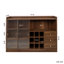 Buffet autoportant avec 2 portes coulissantes en verre rayé pour le vin et les bouteilles | Idée de cadeau