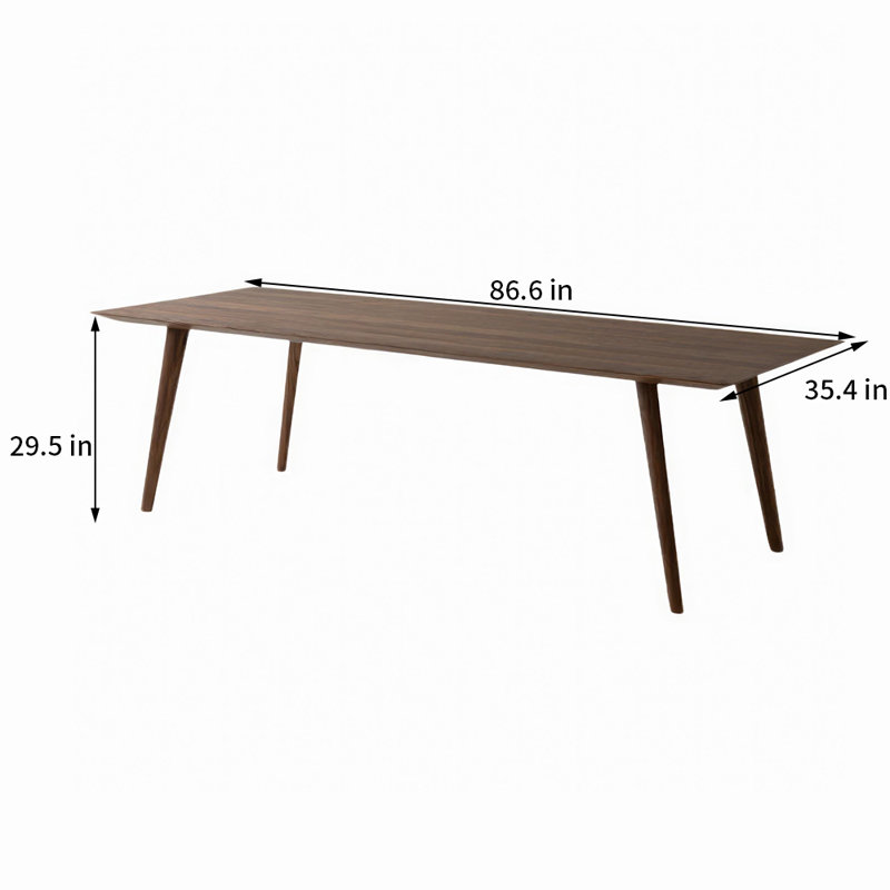 Table de salle à manger entièrement en bois massif, H 29,5 po x L 70,9 po x l 35,4 po