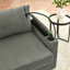 Canapé moderne avec causeuse avec rangement, canapé à assise profonde avec porte-gobelets et porte-téléphone, canapé en velours côtelé beige pour le salon-914937896