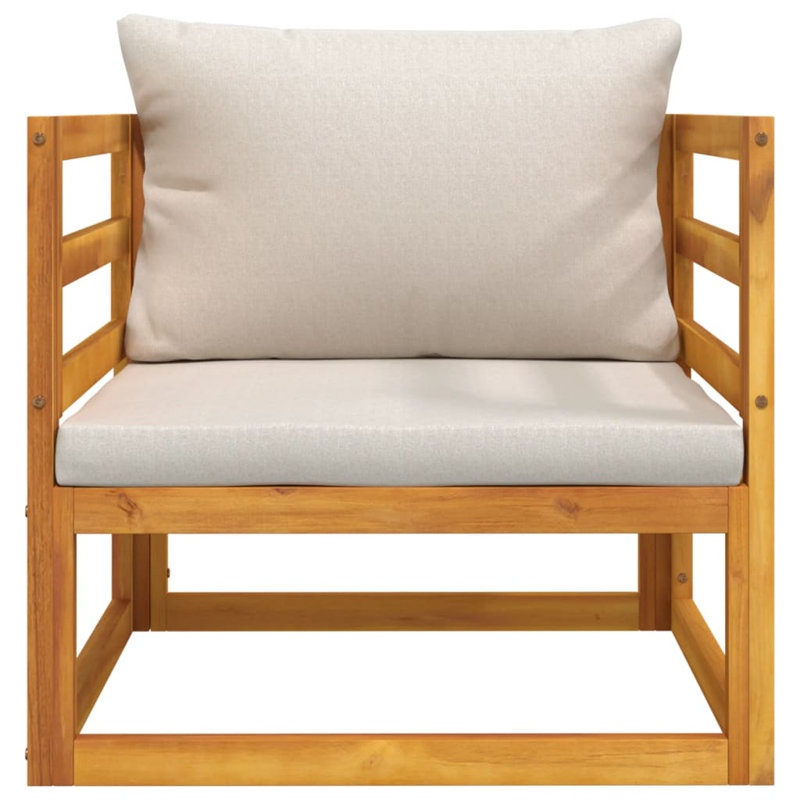 Chaise de patio avec coussins Andrico, Gris clair