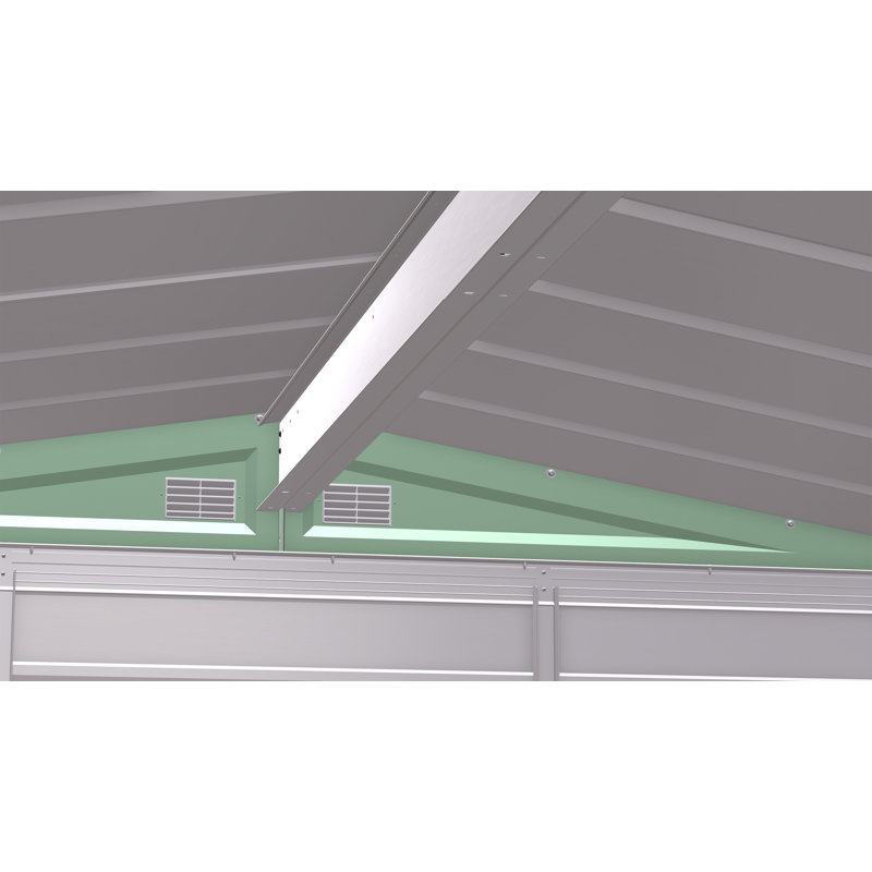 6 ft. x 7 ft. Sage Green Galvanized Steel Storage Shed