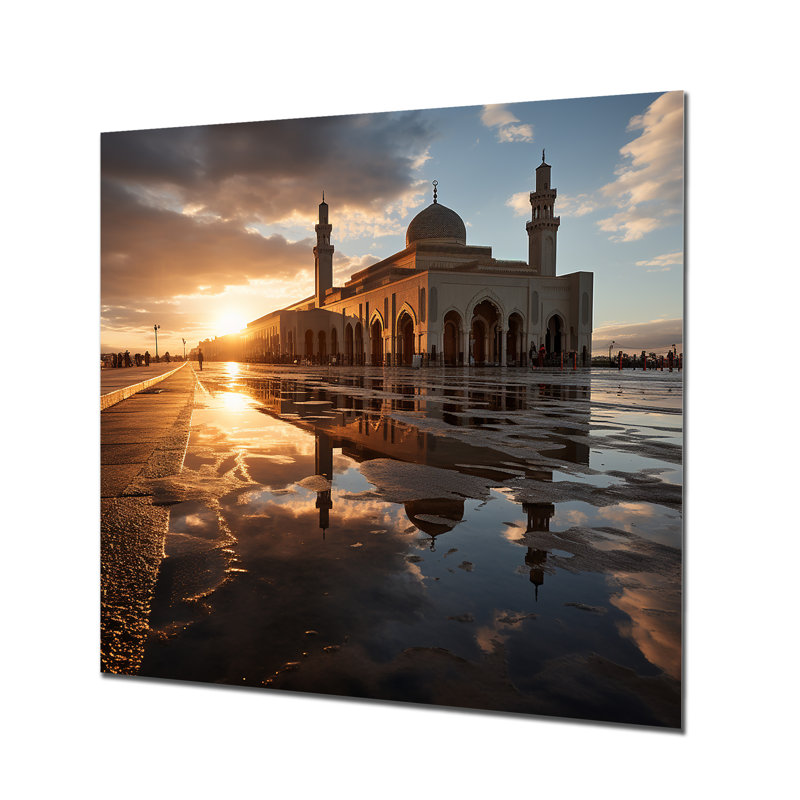 Mosquée marocaine, majestueux IV, art mural en métal, H 29 po x l 29 po