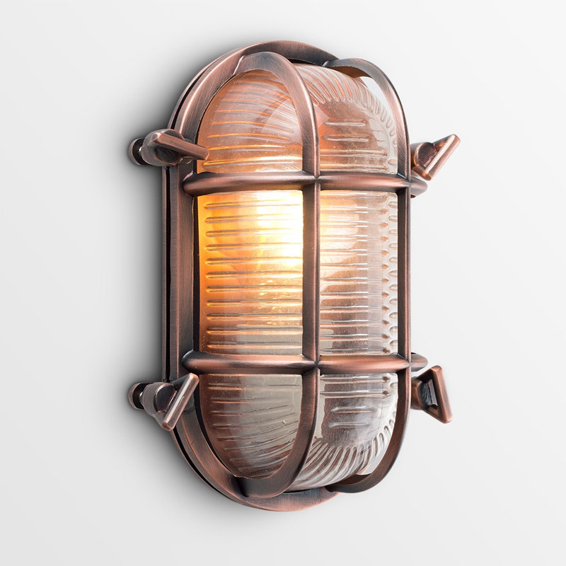 20cm H Outdoor Bulkhead Light, 6500 Kelvins, Copper