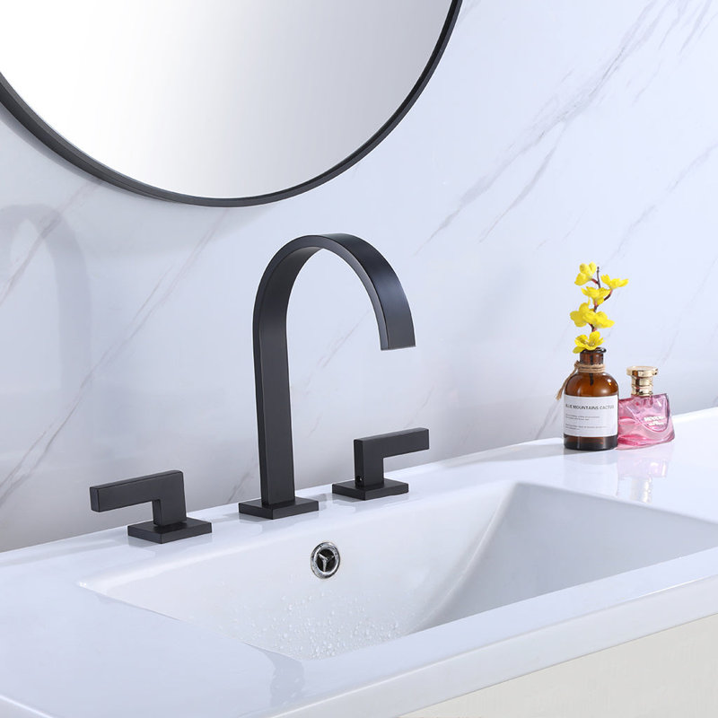 Devon Line2 Bathroom Faucet - Widespread - 8" Brass, Polished Chrome