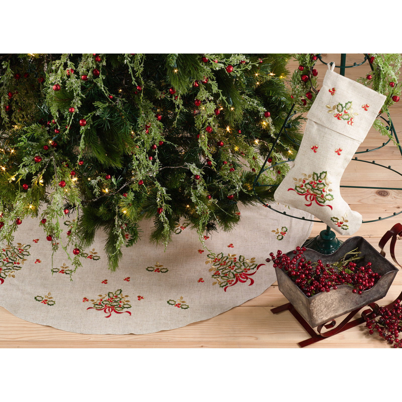 Embroidered Tree Skirt