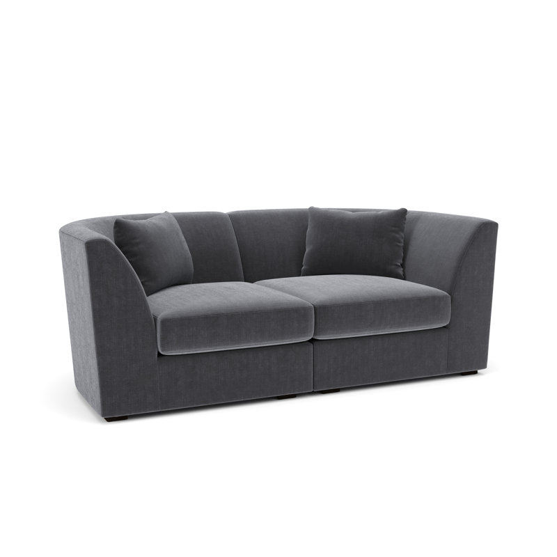 Krista 75" Modular Sofa, Andrew Slate Performance Chenille