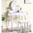 Purple Vanity Stool - Contemporary Design With Stool, Solid Frame, , 32.1"D Dimension Wood Vanity, Organize Your Makeup Essentials-1739380041