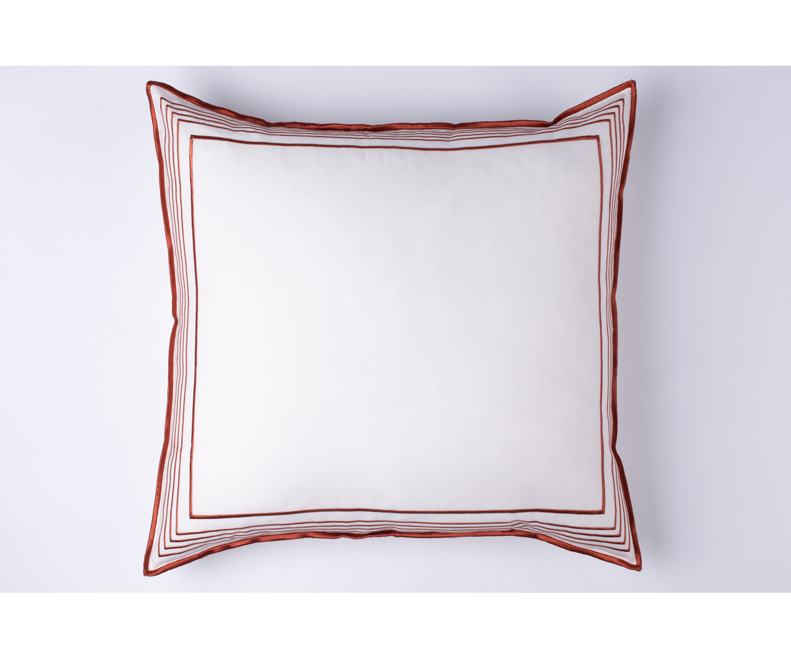 Erlea Cotton Sham Set, Euro, White/Brick